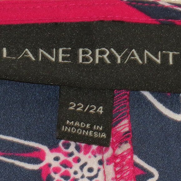 Lane Bryant Women's V-Neck Long Sleeve Pink Flowered Pullover Blouse Size 22-24 - Picture 6 of 6